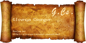 Glovnya Csongor névjegykártya